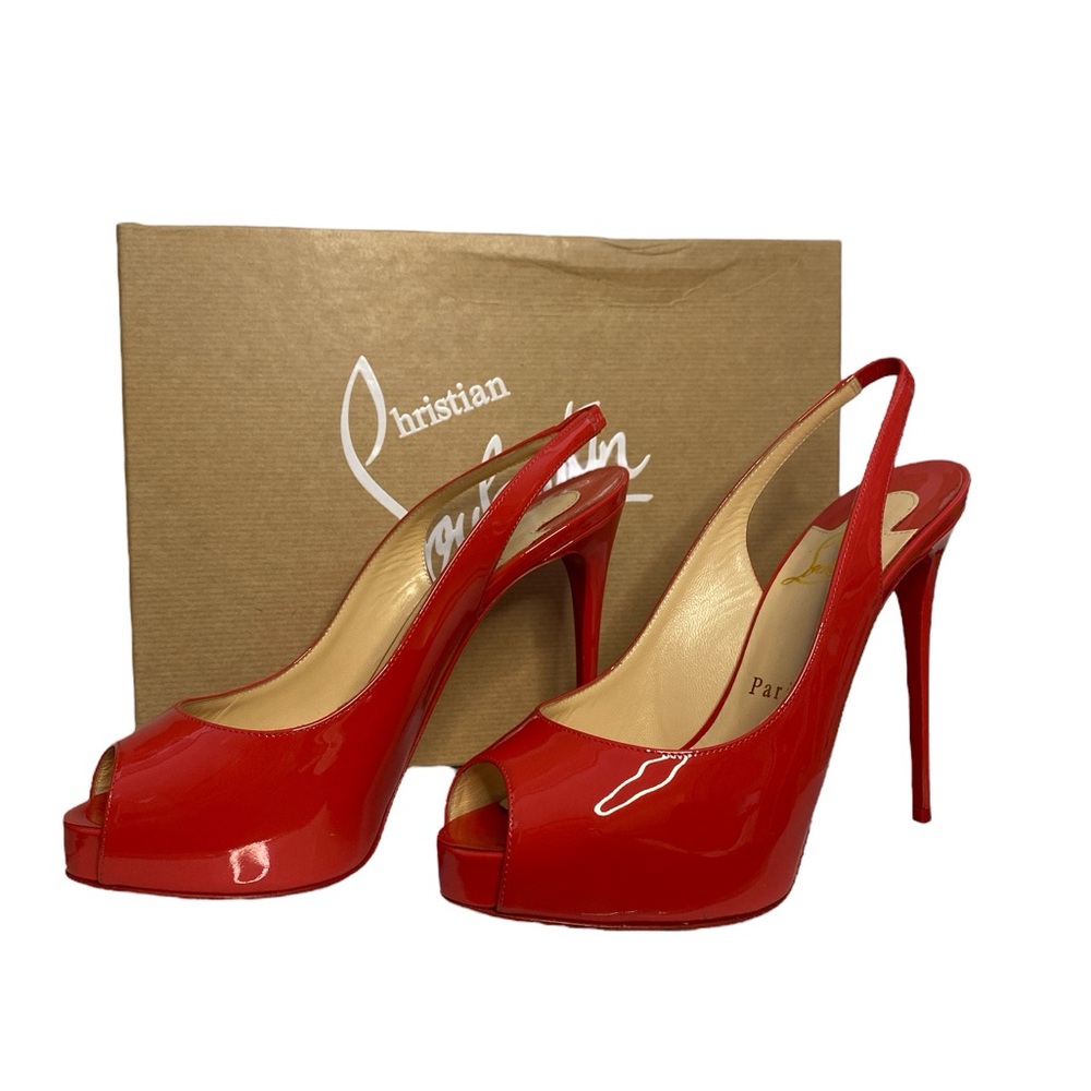 Christian Louboutin Private Number 120 Patent Leather Size 36 In Coral B…